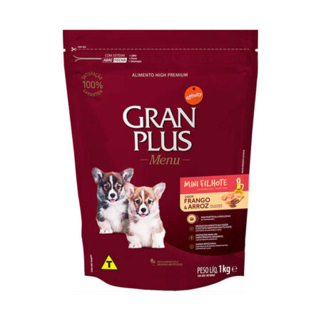 Ração Gran Plus Menu Cães Filhotes Mini Frango e Arroz 1 kg